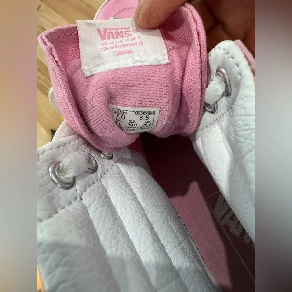VANS Pink White‎ Prism High Top Women’s Size 8.5